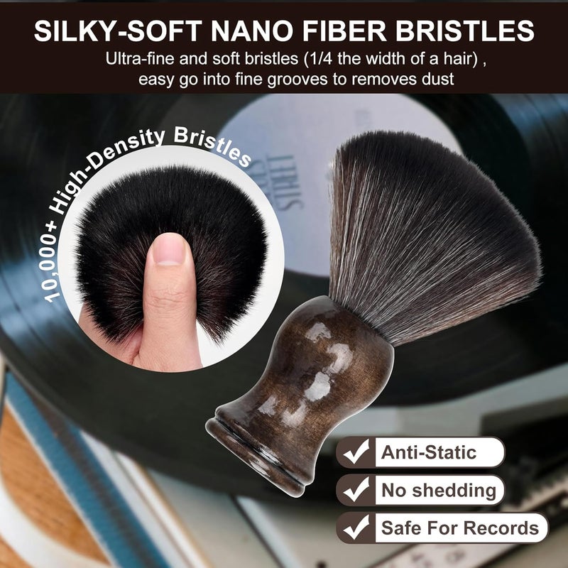 kulloomii 6-in-1 Vinyl Record Cleaning Kit | Vinyl Record Cleaner Kit – Includes 2in1 Velvet Microfiber Brush, Soft Antistatic Nano Fiber Brush, Cleaning Liquid, Duster & Stylus Brush, Storage Box, for Records - Image 2